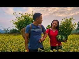 Mustard flower season, the sweetness of love: Lam's simple gift to his wife in the flower field!