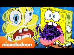 Bob Esponja | Os Momentos MAIS DOLOROSOS do Bob Esponja 😣 | Compilação de 60 Minutos | Nickelodeon