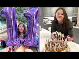 Olivia's 11th Birthday Opening Presents | Fun Family Three Vlog