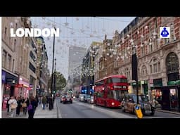 London Christmas Walk 🇬🇧 Oxford Street  ⭐️ CHRISTMAS LIGHTS 2024 | Central London Walking Tour [HDR]