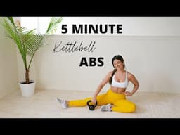 5 Minute Kettlebell Abs Workout - Home Abdominal & Core Fitness Routine with Ashley Gaita