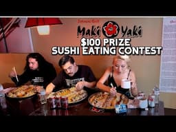 $100 Prize SUSHI EATING CONTEST at Maki Maki in Whittier, CA!! #RainaisCrazy