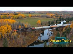 Autumn and 3 trains between Entwistle and Gainford Alberta