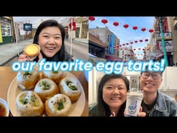 our favorite egg tarts in the bay 😋, hanging out in chinatown 🏮 + my everyday matcha recipe! 🍵