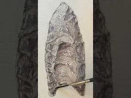 Painting a 12,000 year old Clovis Point #archaeology #art #ancient (modern reproduction)