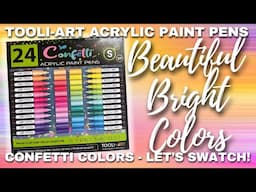 BEAUTIFUL BRIGHT HAPPY COLORS! | TOOLI-ART PENS - CONFETTI COLORS | Let's Swatch!