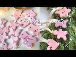 Easy Air Dry Clay ideas for Christmas | mini ornaments DIY Pinkmas decorations | Holiday Crafts