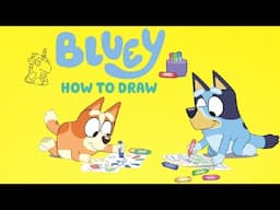 Bluey & Bingo Drawing for Kids! ✨️ DIY Bluey Craft