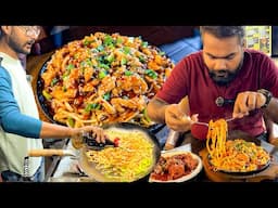 Amazing Korean Street Food Making | SIZZLING CHOW MEIN EGG NOODLES 🍜 South Korea Food in Pakistan