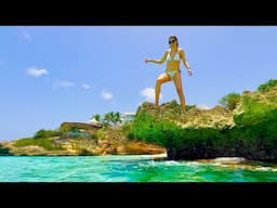 Beach Cliff Jumping Underwater Swimming Adult ASMR 4K60 HDR video #beach #thrilling #shotoniphone