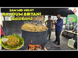 Early Morning Mutton Biryani Feast at Hoskote Raj Dum Biryani | Kannada Food Review |Unbox Karnataka