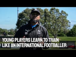 Young Birkenhead United players train like an international footballer