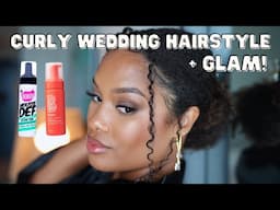 get ready with me! curly bridesmaid wedding hairstyle + full glam makeup