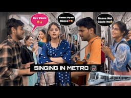 Singing In Delhi Metro With Cute Girls😍| Hindi Hit Songs Mashup In Public | Amazing Video | Jhopdi K