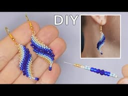 Crystal Wave Earrings Tutorial: How to Make Beaded Earrings #diy #beads #jewelrymaking