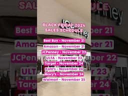 Black Friday 2024 Sales Schedule 📆 #shorts