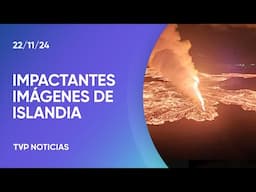 Alerta en Islandia: imágenes de la erupción de un volcán