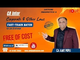 Lect 14 Prospectus  || CA Inter Corporate & Other Law Free Fastrack Batch || Jan 25 || CA Amit Popli