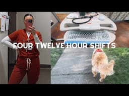 registered nurse in the emergency department, days in my life, vlog, four 12 hour shifts in a row