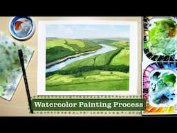 A Very Green Landscape Painting Process | "Ladybower Green"