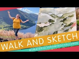 WALK & DRAW - Raven Crag | Latrigg Fell | Chatty Art Video | #3materialsdrawingchallenge