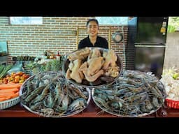 '' 10kg shrimp cooking '' Ymmy Tom yum shrimps cook for shelling - Cooking with Sreypov