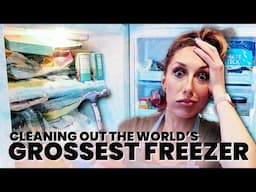 MAJOR Freezer clean out & organization! Defrosting the GROSSEST freezer | Jordan Page