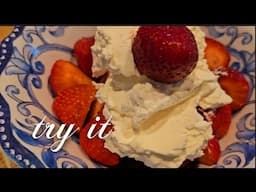 Quick Sweet Tooth Craving!Strawberries & Cream