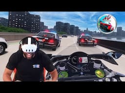 RUNNING FROM COPS ON A MOTORCYCLE IN VR!!! | Assetto Corsa