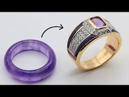 custom unique amethyst ring with gold - unique handmade jewelry ideas