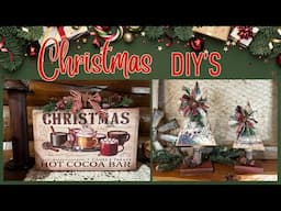 Scrap Wood Christmas ~ Spindle Christmas Trees ~ Hot Cocoa Bar Sign