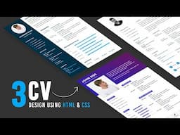 3 Resume Website | CV in Html CSS