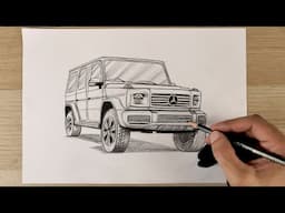 how to draw mercedes class g | drawing | dibujo | رسم سهل | رسم بقلم الصاص | Arts academy HD