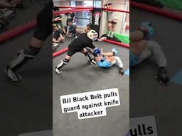 BJJ Black Belt pulls guard against knife attacker