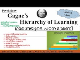 Gagne’s Hierarchy of Learning in Malayalam (MGU module 2.5)