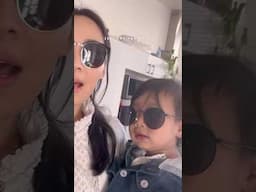 When baby wears sunglasses reaction #indiankoreanfamily #baby #reaction #babyreaction #리액션 아가반응