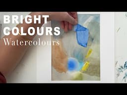 Abstract Watercolours | Layering, Bright Colours and Collage