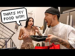 Ordering My Girlfriend DoorDash, Then Eating Her Food in Front of Her PRANK!