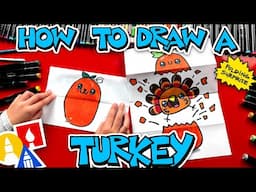 How To Draw A Turkey Jumping Out Of A Pumpkin