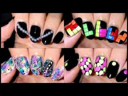 Mini compilation: 4 black nail art designs!