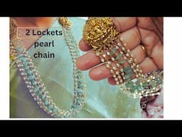 Pearl chian using Nakshi locket | Nakshi jewelry | Pearl chain jewelry | Latest jewelry | Layered