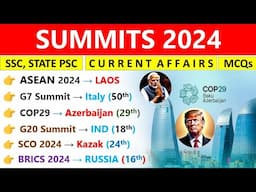 Summits 2024 Current Affairs | Summits, Venue, Theme | Important Summits 2024 Current Affairs |