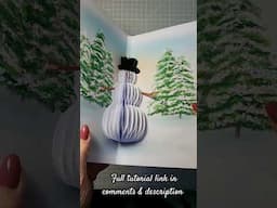 3D Honeycomb Pop up snowman ⛄️ card TUTORIAL in description & comments #christmas #craft