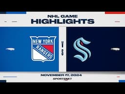 NHL Highlights | Rangers vs. Kraken - November 17, 2024