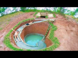 100 Days Building A Million Dollar Swimming Pool With Water Slide Around A Secret Underground House