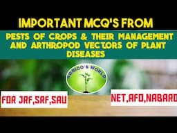 MCQ'S FROM PESTS OF CROPS & MANAGEMENT AND ARTHROPOD VECTOR OF PLANT DISEASES @agricosworld2373