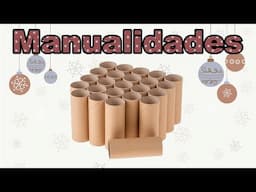 MANUALIDADES CON TUBOS DE CARTÓN PARA NAVIDAD. Reciclaje DIY