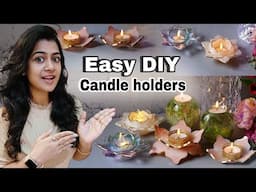 5 Unique Candle Holders DIY | Budget friendly Diwali decorations  ✨️