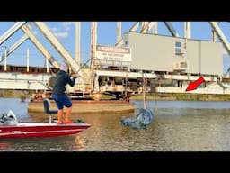 Tossing Big Baits Under a Bridge and Caught THIS! *GIANT*