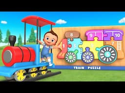 Learning Numbers & Colors with Wooden Puzzle Train: Fun Educational Video for Toddlers!